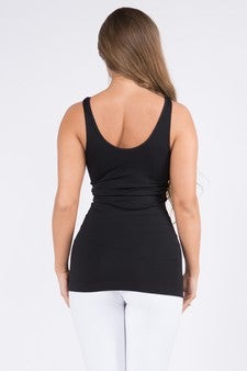 Reversible V or U Neckline Seamless Tank (Black)