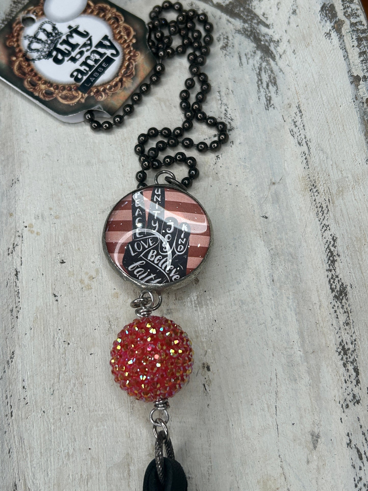 Art By Amy- Soldered Peace Sign Necklace