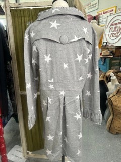 FINAL SALE Paper Lace- Long Sleeve Star Print Jacket (Grey)