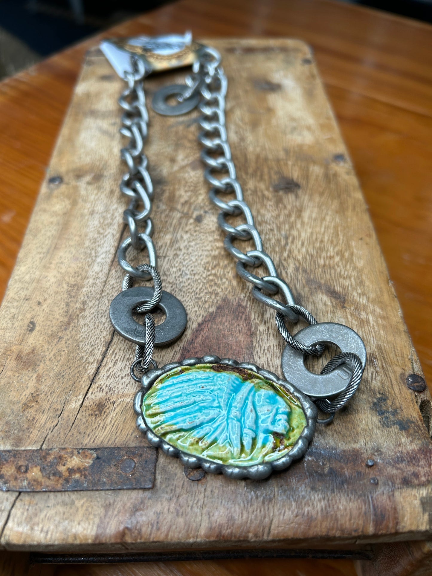 Art By Amy- Porcelain Chief Head Necklace