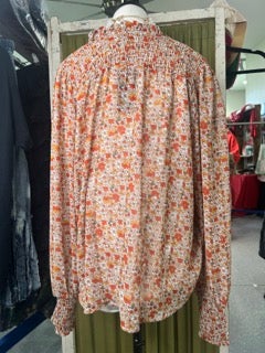 final sale Gigio- Sheer Fall Flowers Top