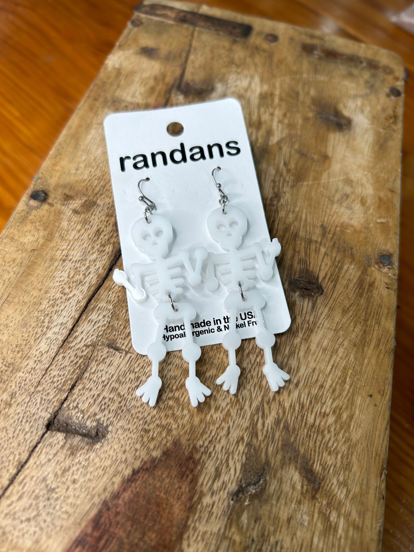 Acrylic Skeleton Earrings (WHITE)