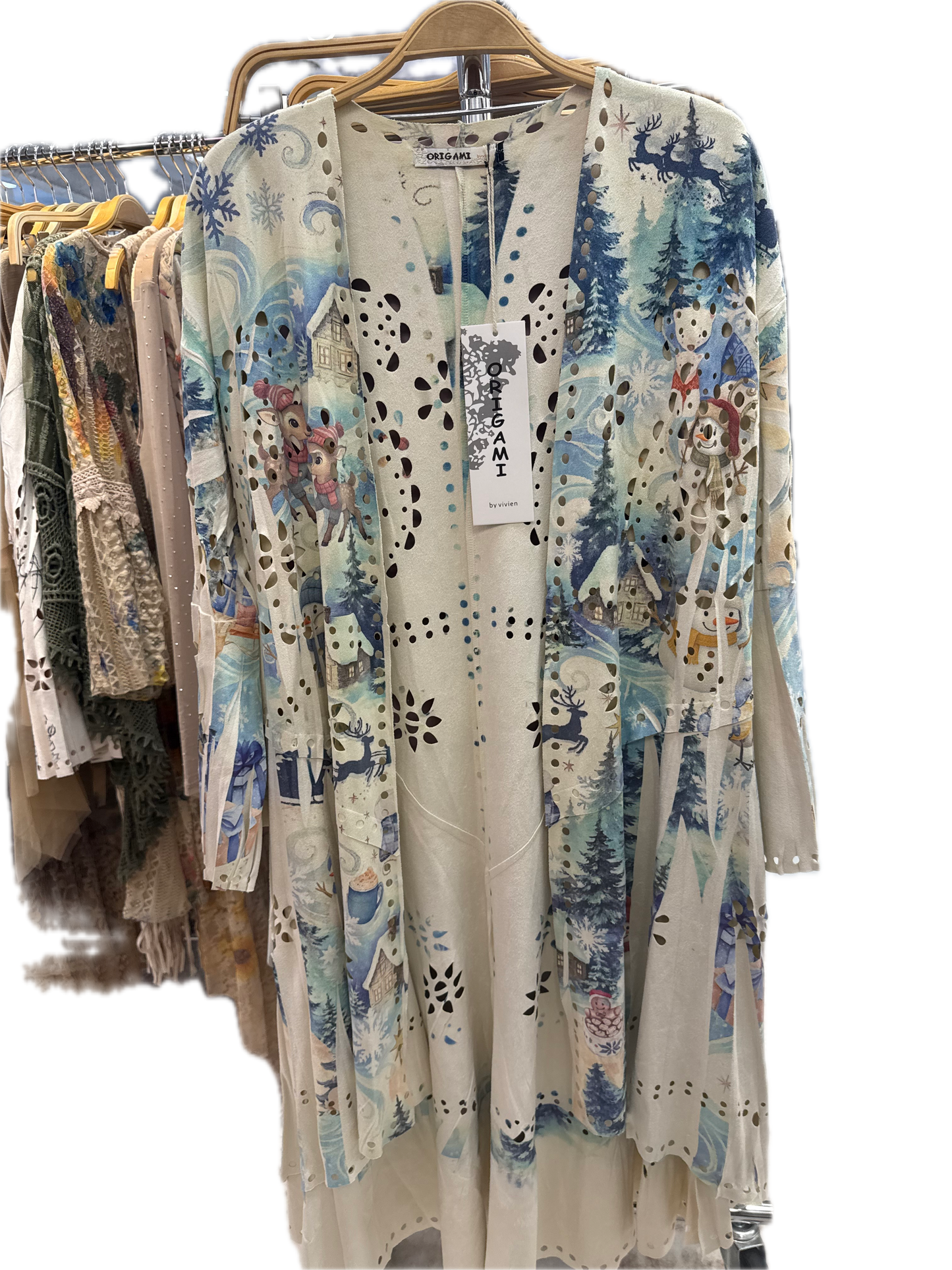 Restocked! Origami- Winter Wonderland Suede Kimono *Final Sale* - NO FRINGE