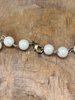 Tibetan Silver Mother of Pearl Long Cross Necklace
