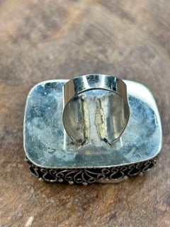 German Silver White Elephant Ring