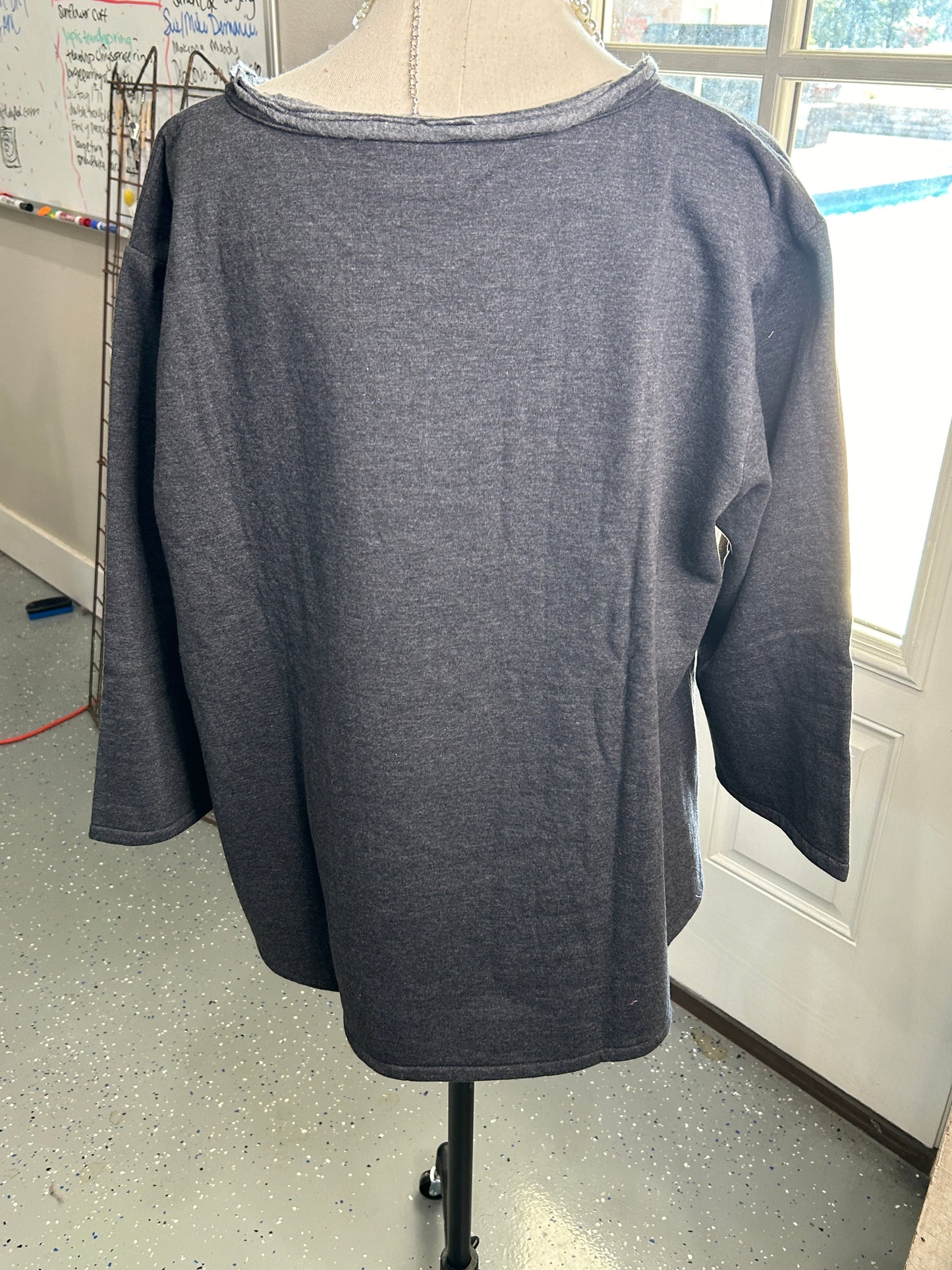 FINAL SALE Paper Lace- Planet and Stars Top (CHARCOAL)