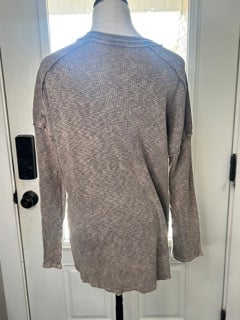 J. Her- Long Sleeve Mineral Wash Top (Charcoal)