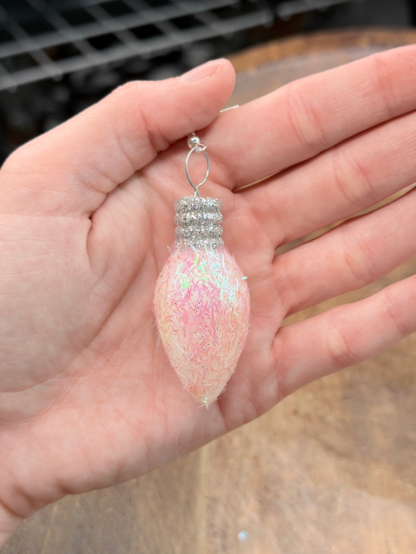 Flocked Christmas Light Earrings