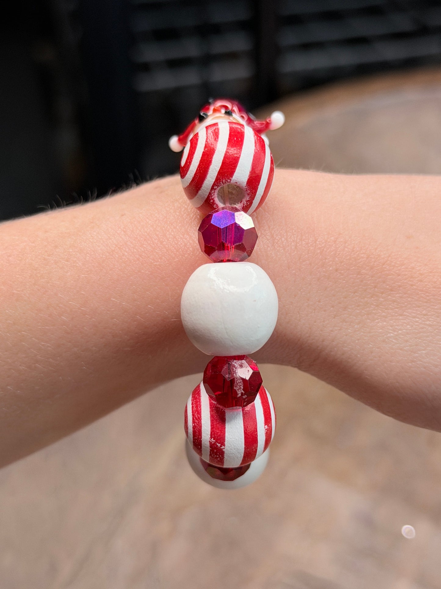 Red and White Santa Swirl Bracelet- ERR ORIGINAL