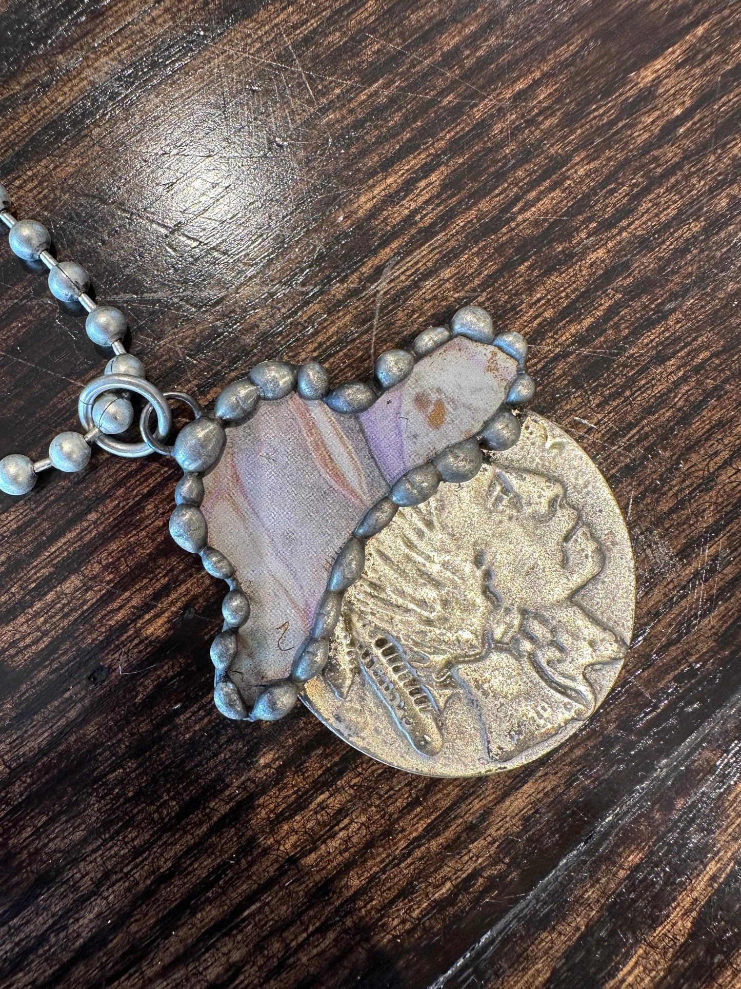 Art by Amy- Indian Buffalo Nickel Necklace (A)