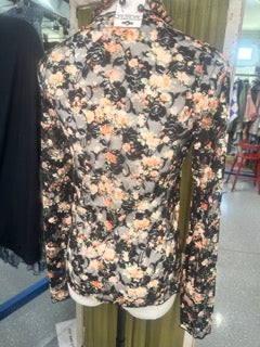 Davi & Dani- Mesh Layering Top (Black Florals)