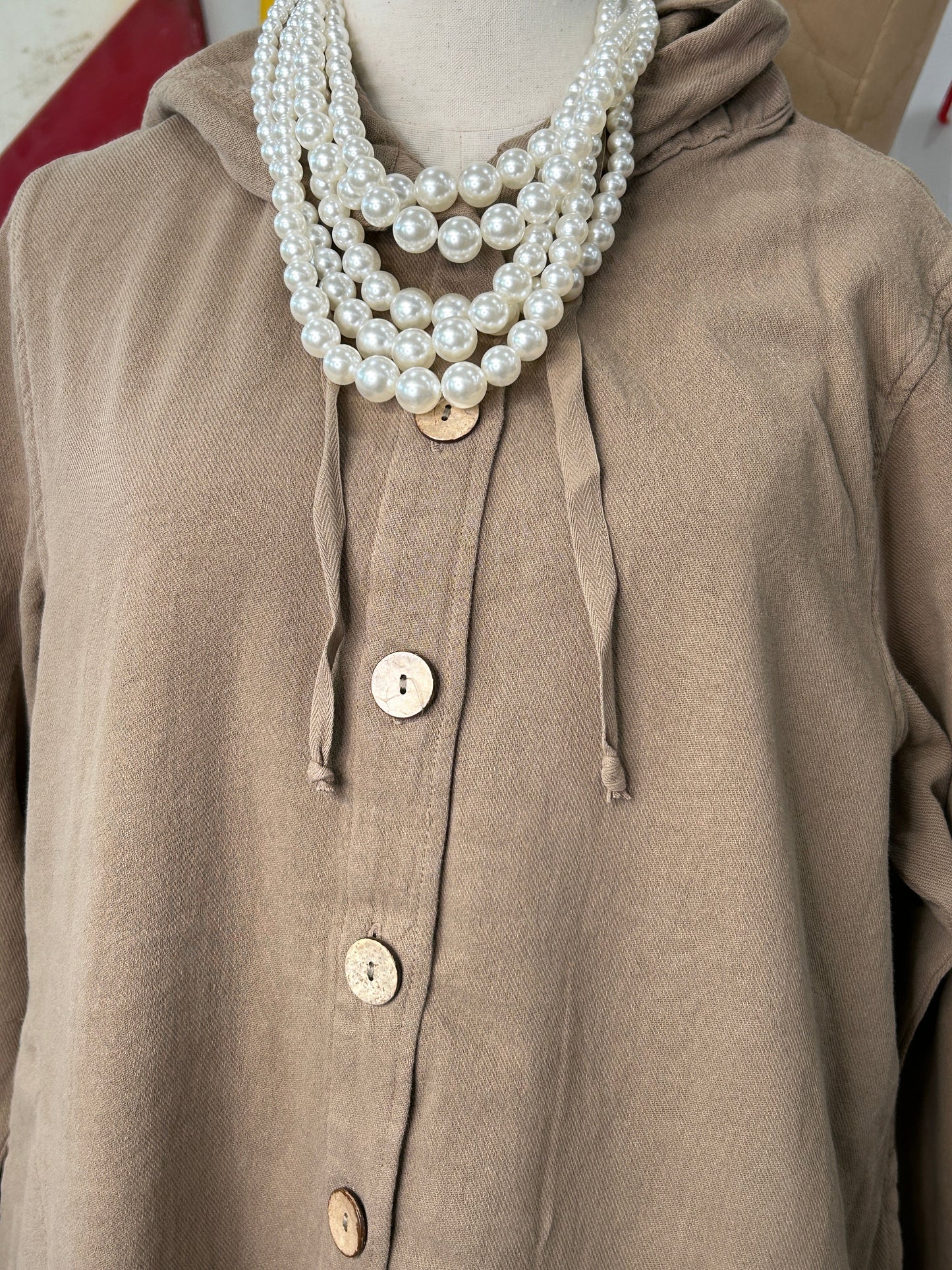 Button Up Hoodie (Walnut)