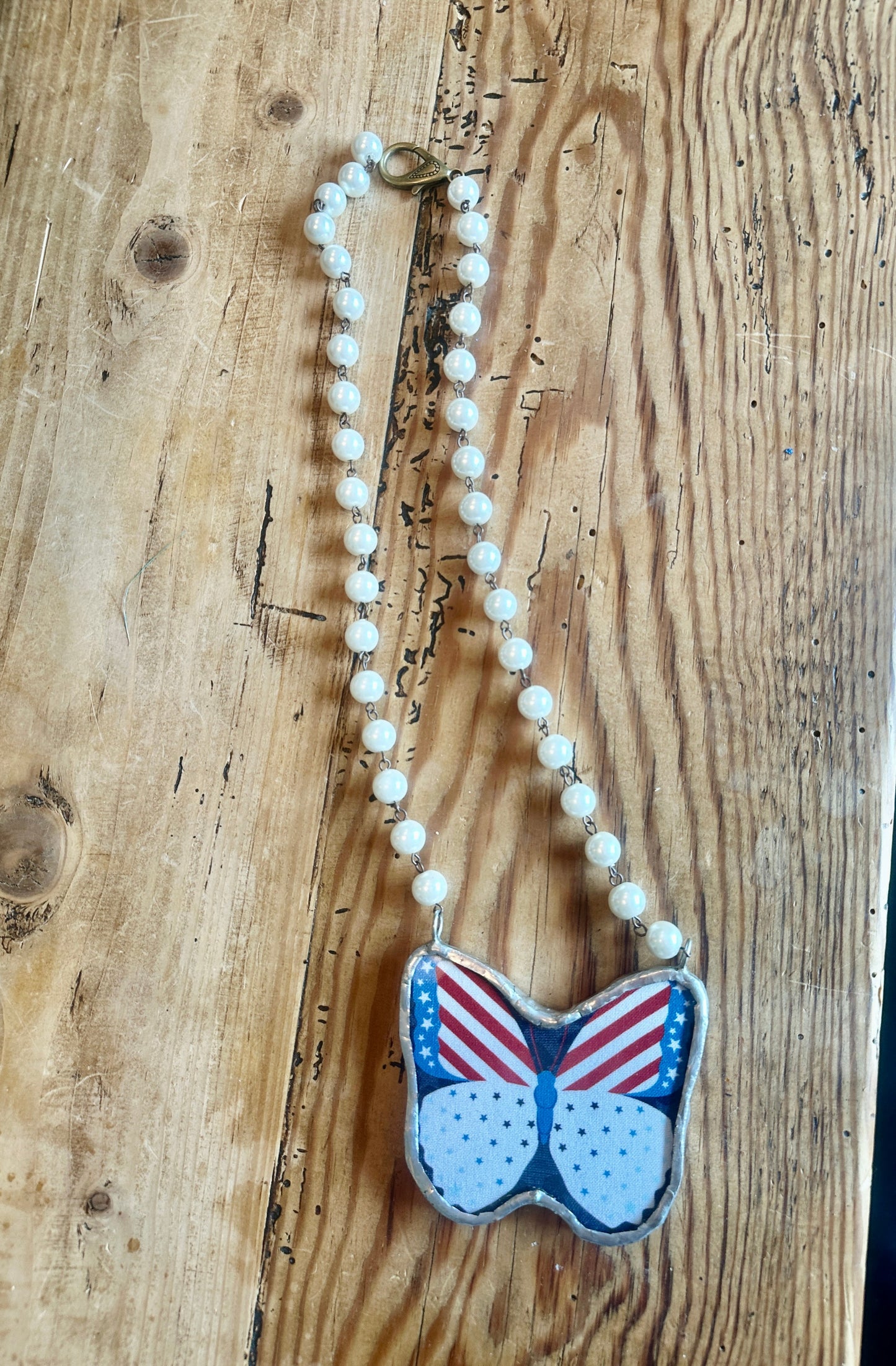 SALE! Soldered Patriotic Butterfly 2