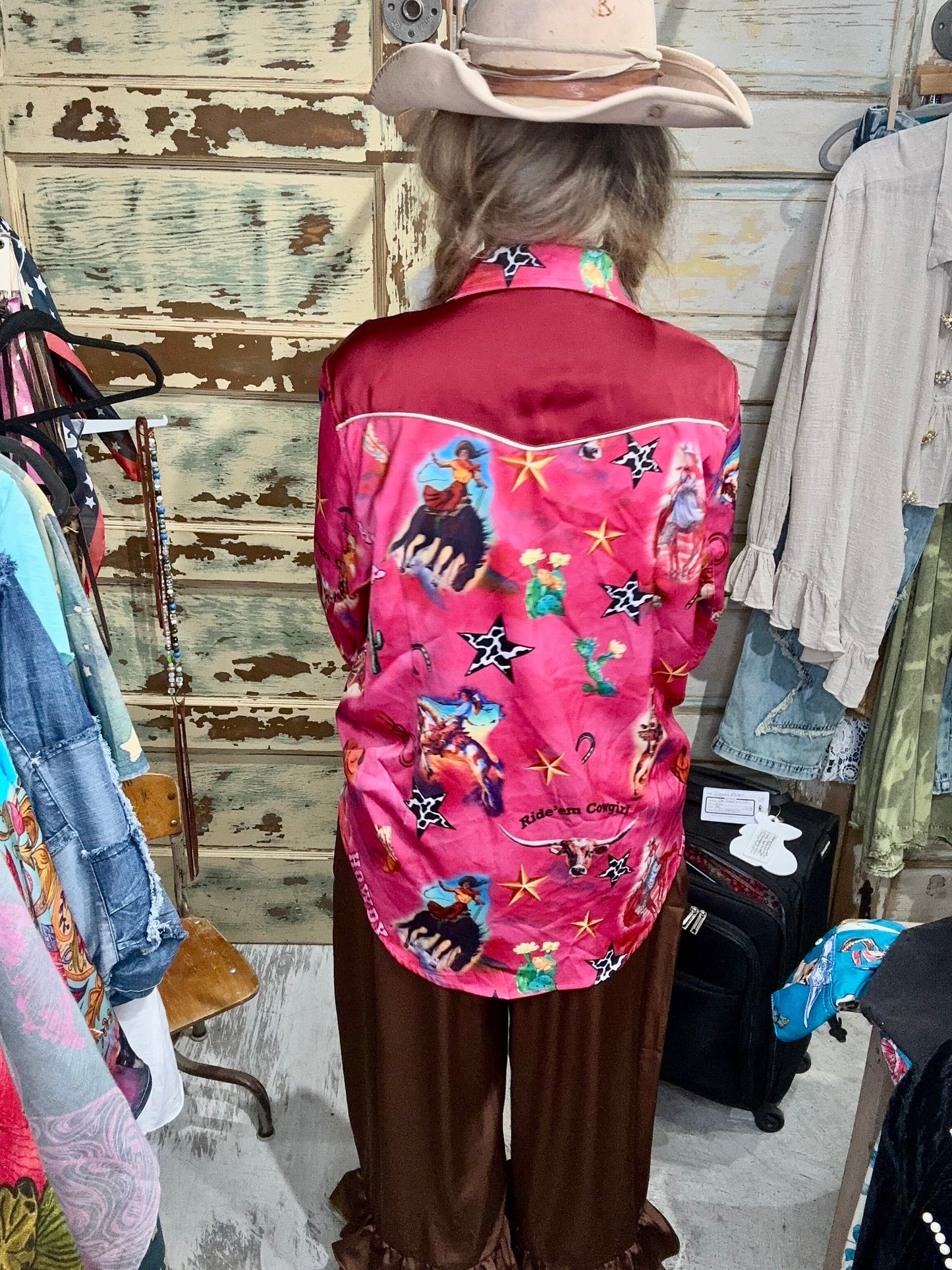 A Rare Bird- Satin Ride Em Cowgirl Western Shirt
