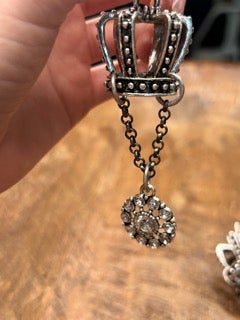 Art By Amy- Rhinestone and Crown Earrings