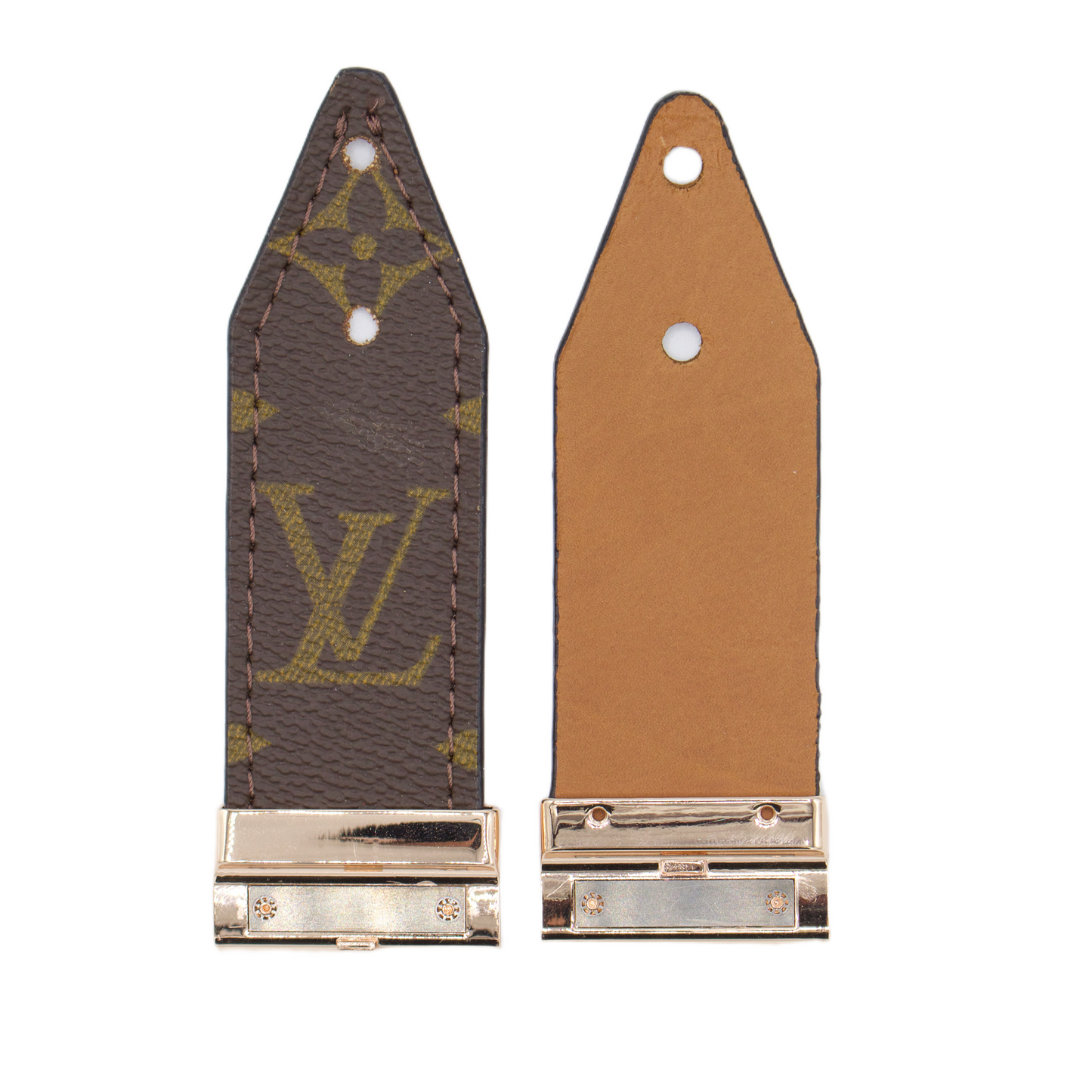 Upcycled LV Monogram & Tan Veg Jekyll Watchlet (Sizes 5.5" - 7.25")