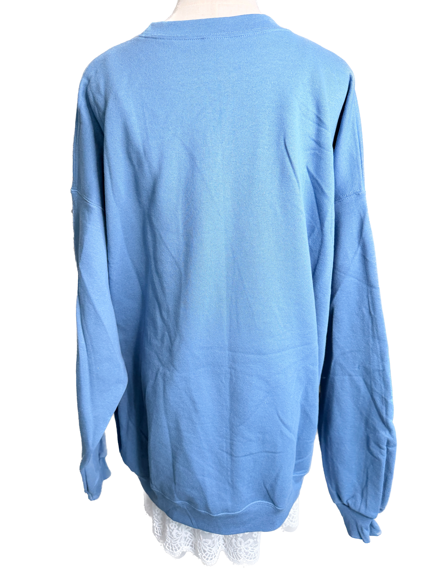White Sequin Snowflake Blue Sweatshirt *Final Sale*