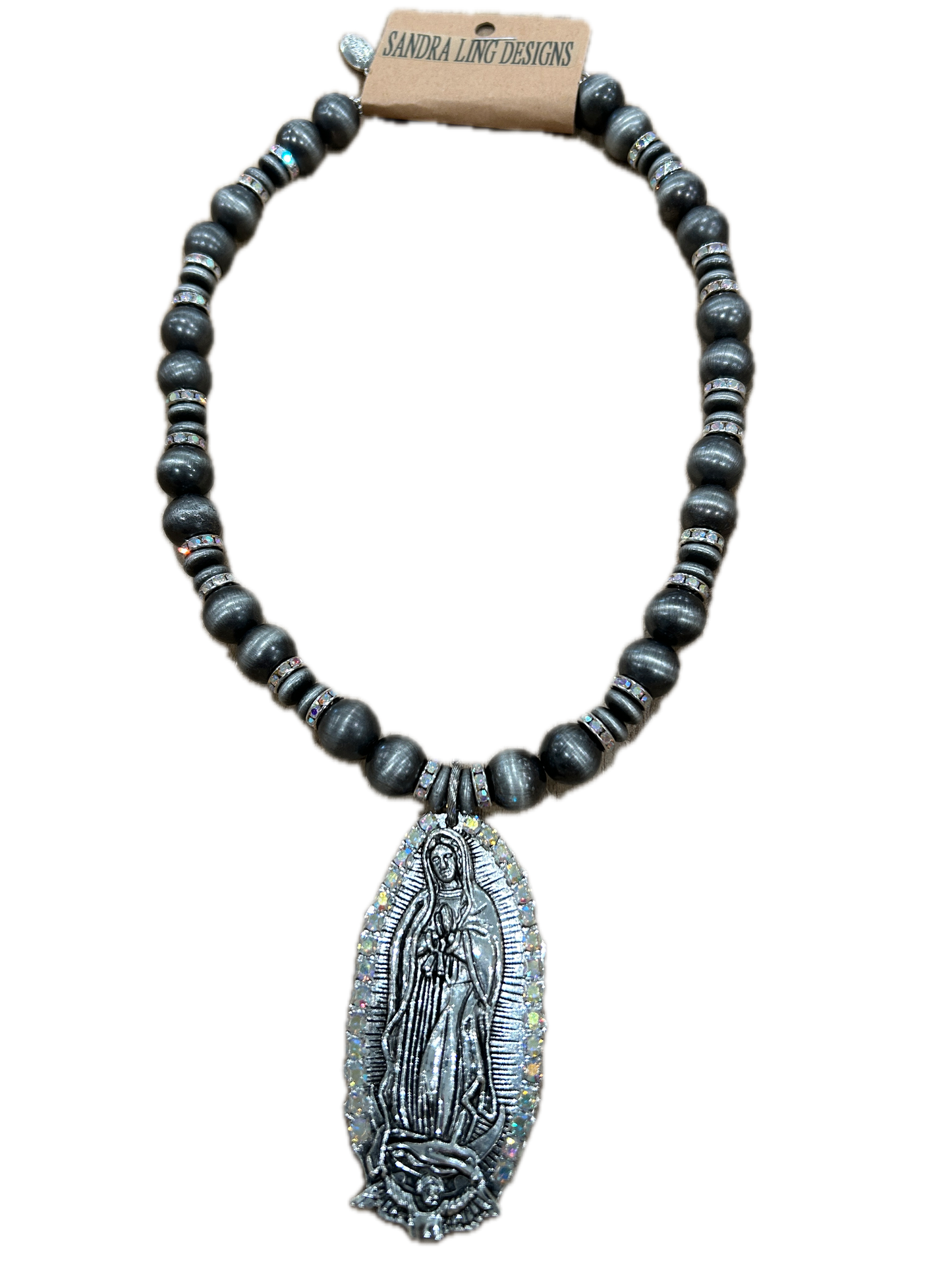 Sandra Ling- Grey Mary Necklace