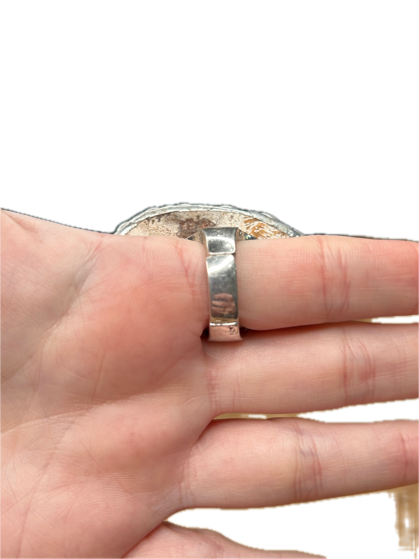 Soldered Jasper Peace Ring