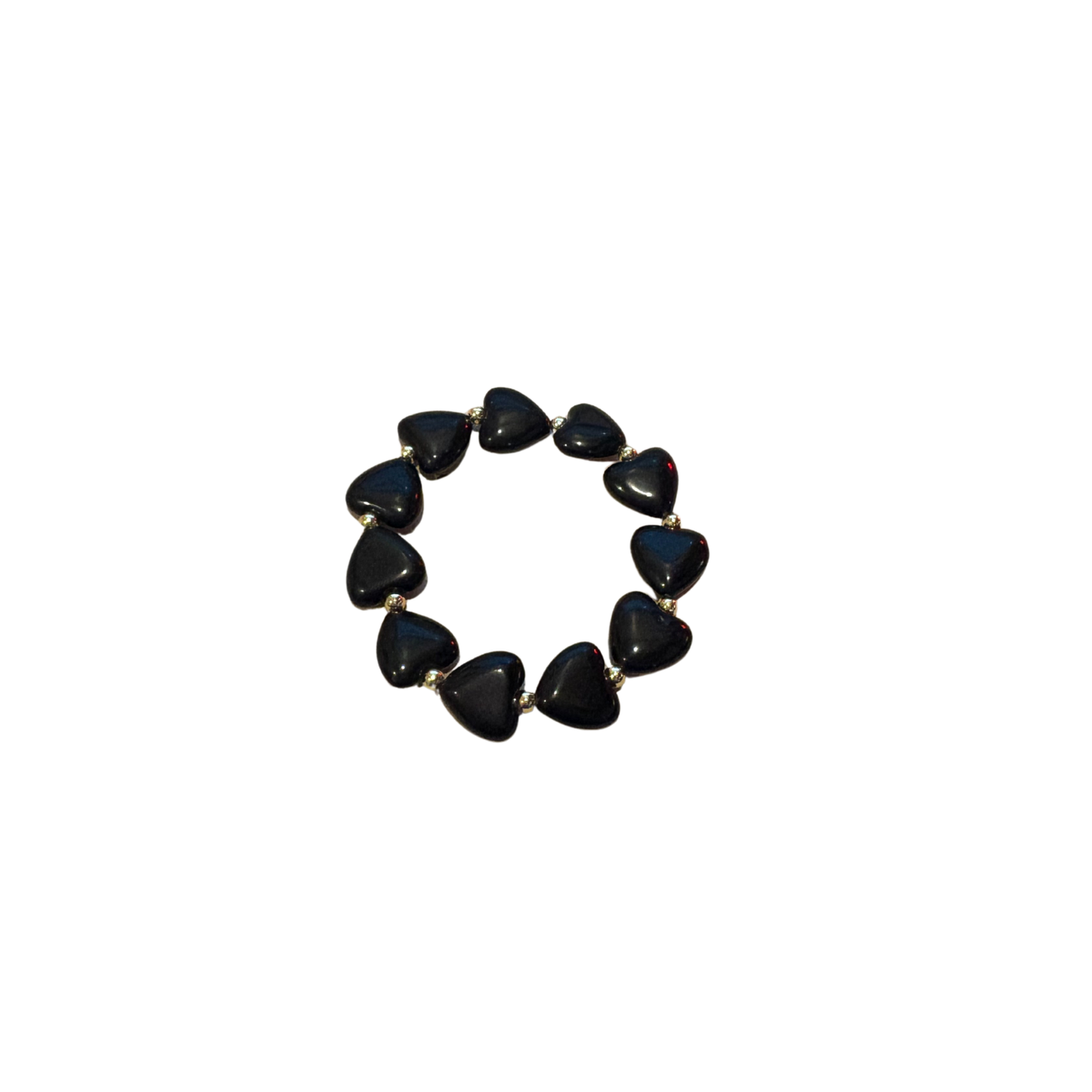 Black Heart Stretch Bracelet