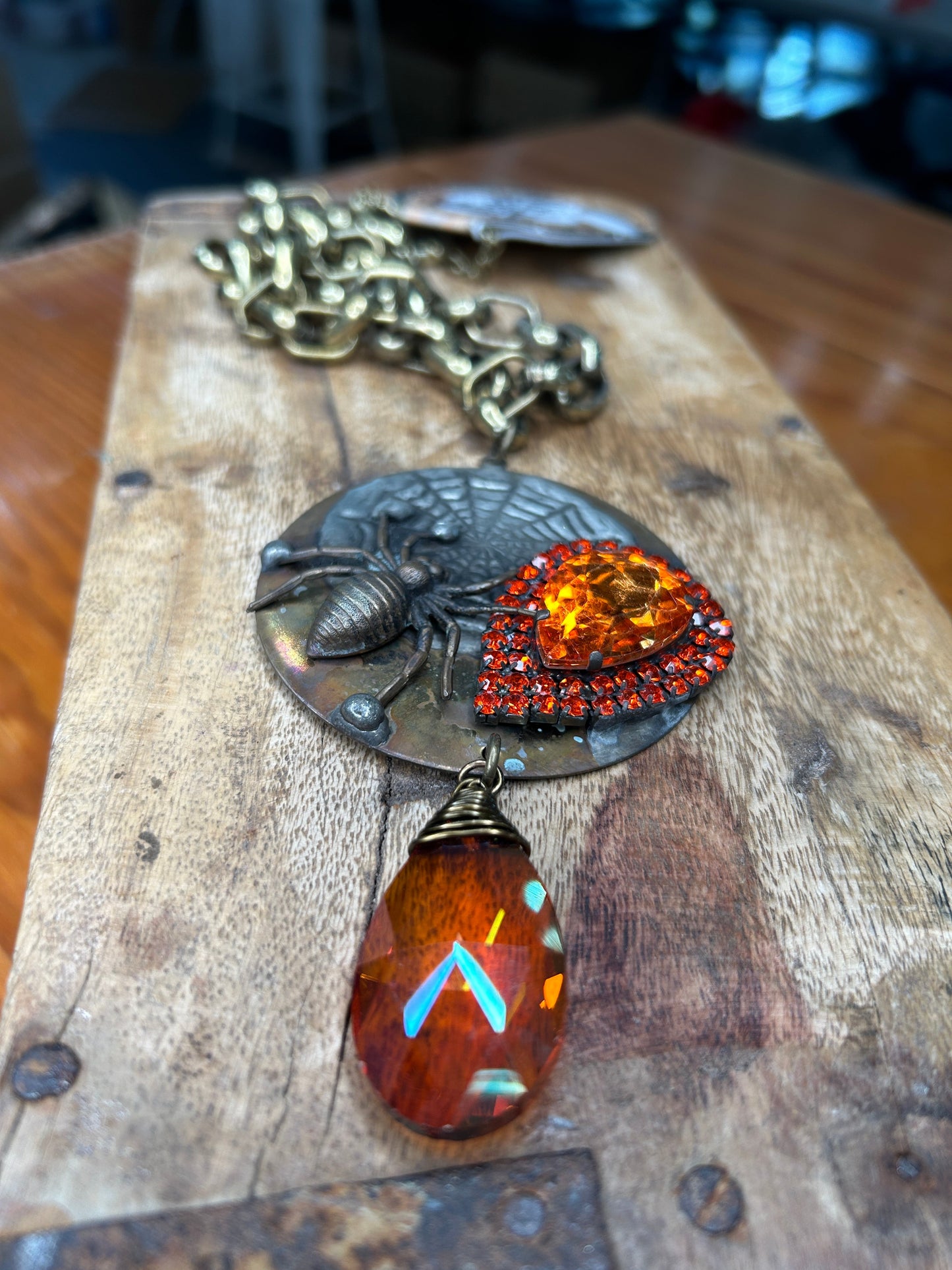 Art By Amy- Elvira's Spider Necklace