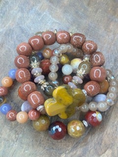 Goldstone Four Leaf Clover Bracelet Set A