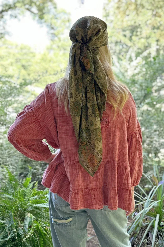 Jaded Gypsy- On The Rise Top (Vintage Scarlet)