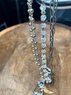 Art by Amy- Blingy Star and Moon Necklace