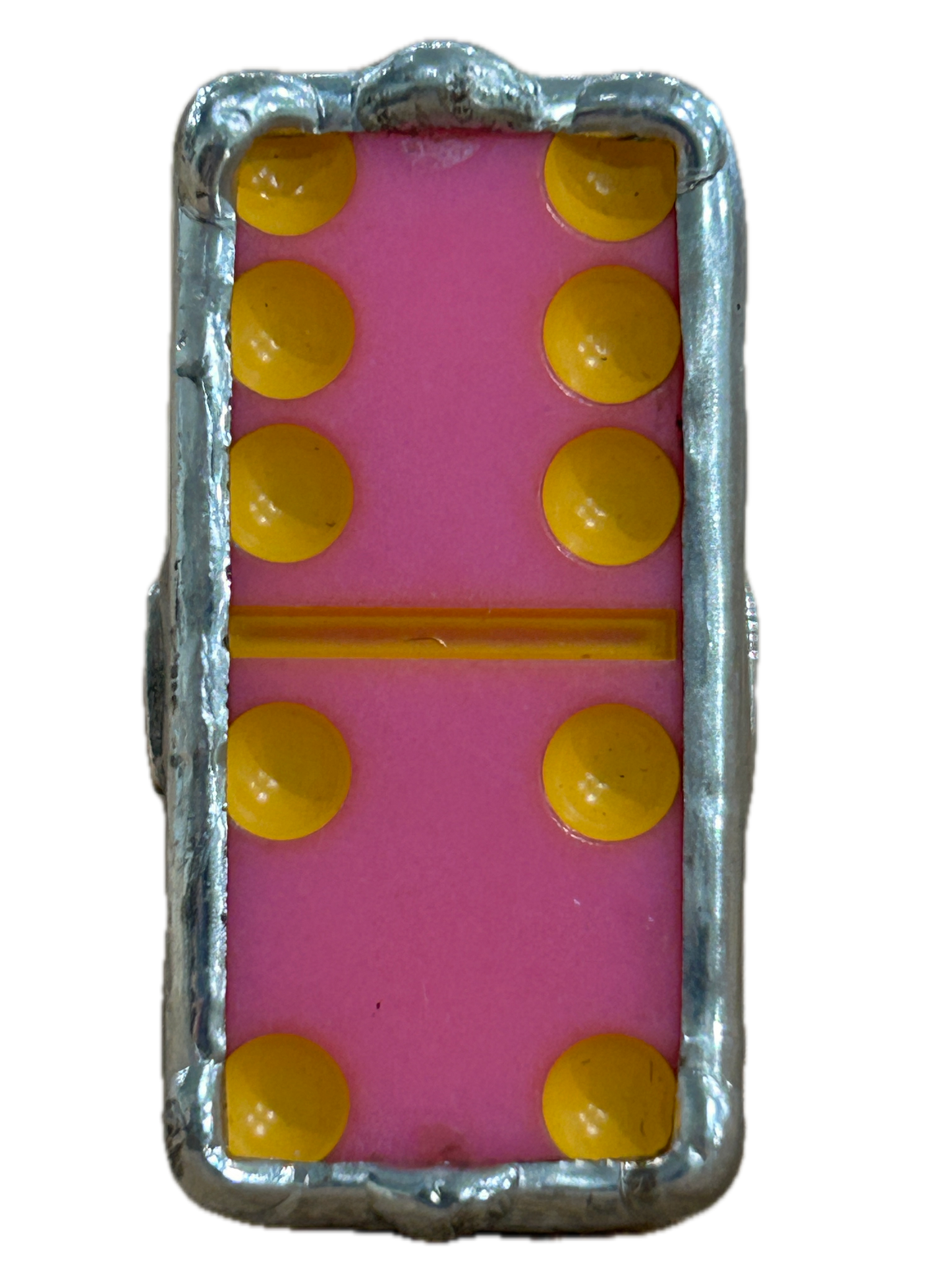 Small Pink Domino Stretch Ring (10)
