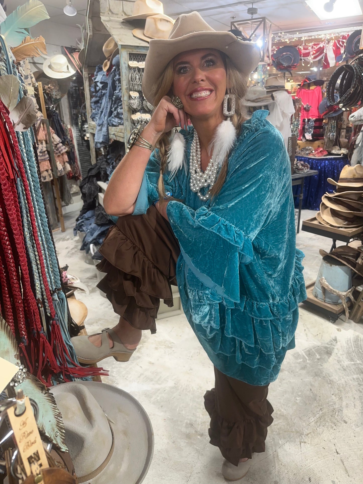 PRE -ORDER! A Rare Bird- Electric Blue Velvet Top