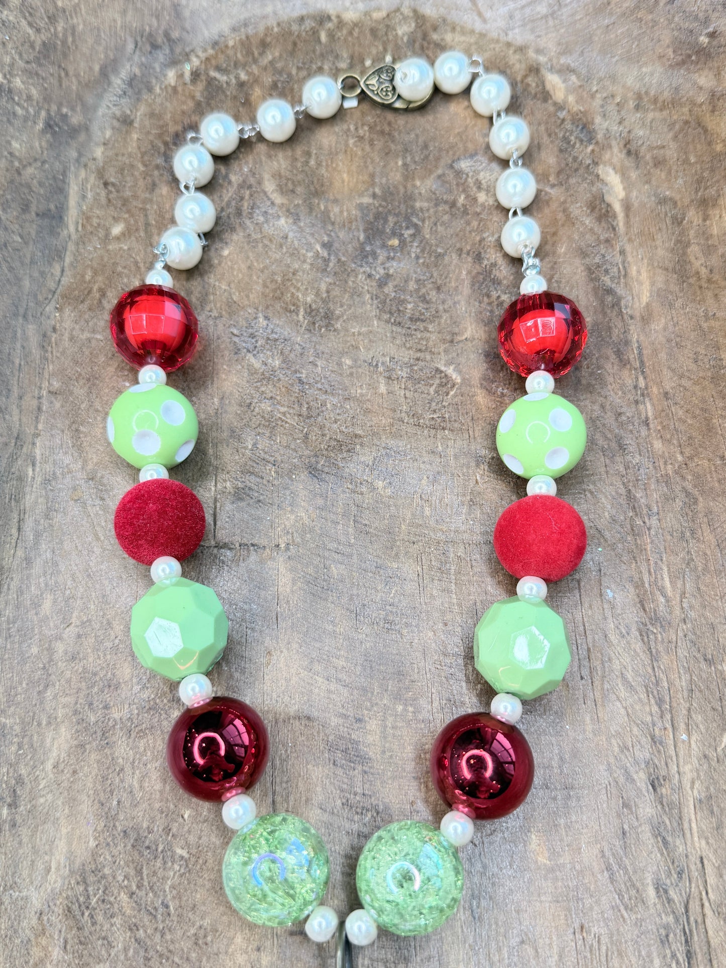 Stained Glass Mrs.Claus Beaded Necklace - ERR ORIGINAL