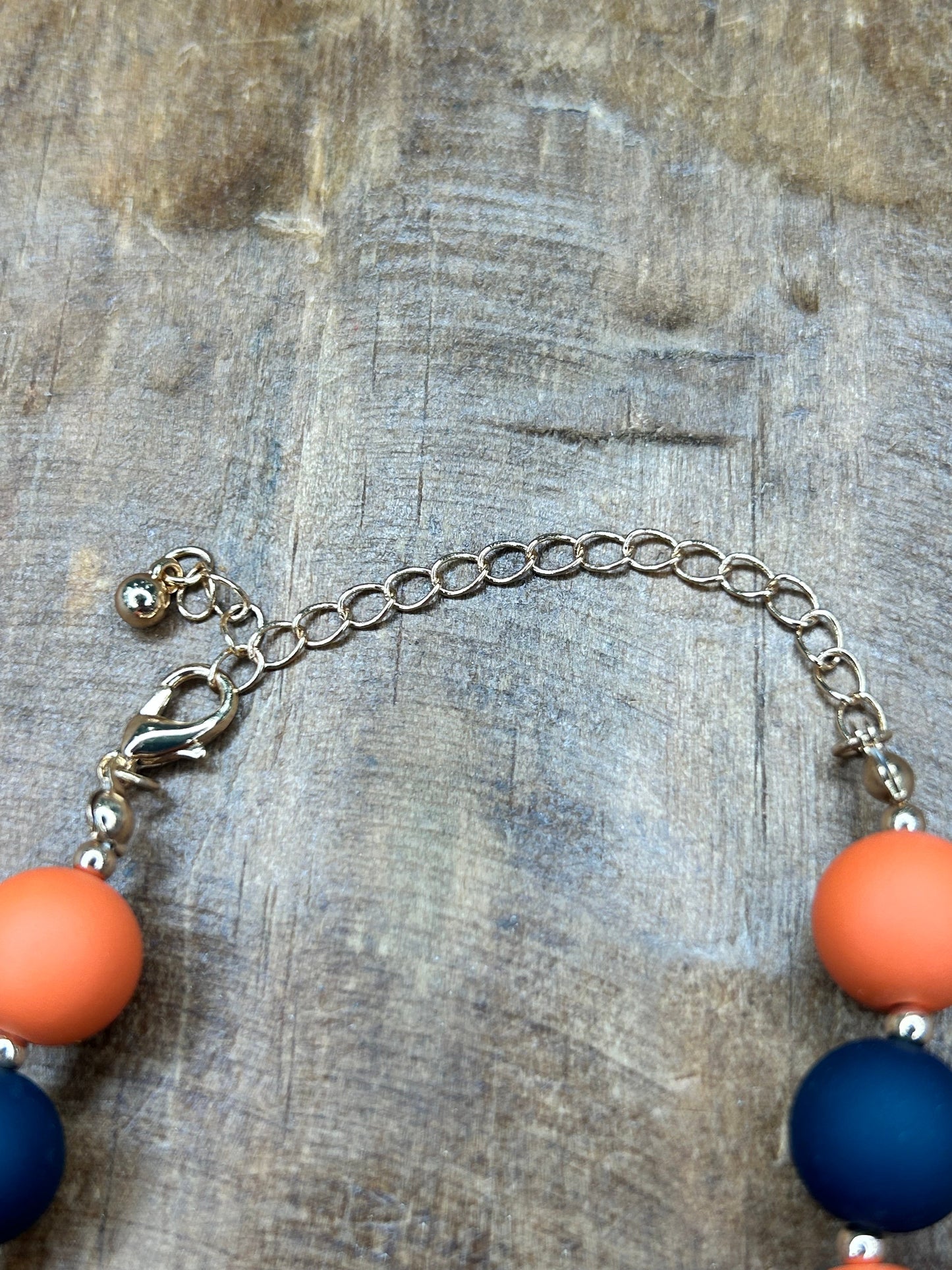 Orange and Black Beaded Necklace