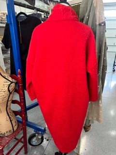 Embroidered Rose Red Wrap Jacket
