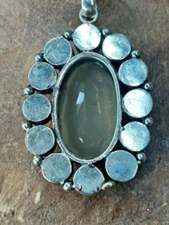 Cloudy Quartz and Red Coral Necklace