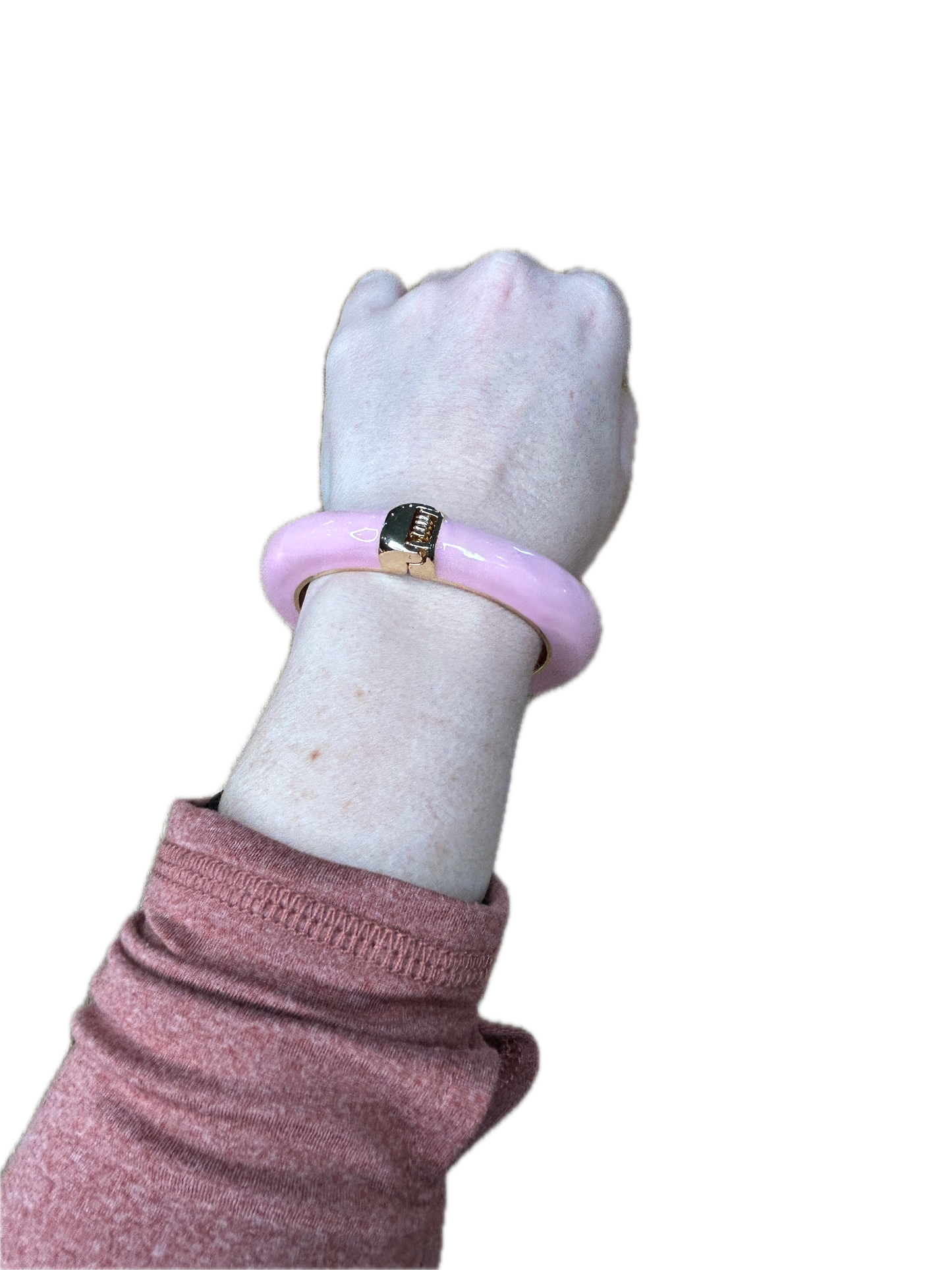 Beautiful Bangle in Light Pink (Pearl, Gold and Rhinestone accented)