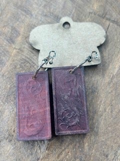 Art by Amy- Wooden Domino Earrings