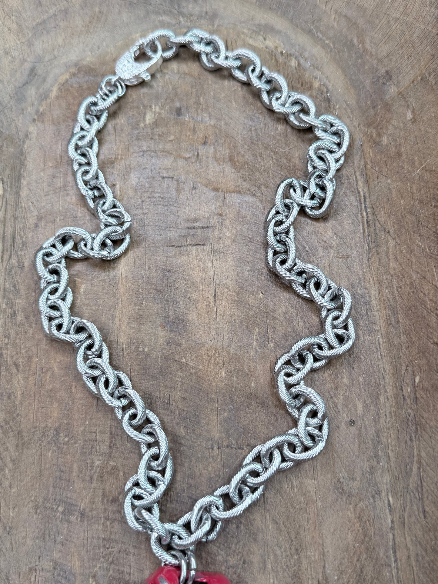 Vintage Metal Knob and Pool Ball Necklace