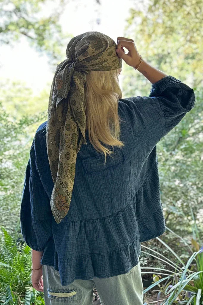Jaded Gypsy- On The Rise Top (Vintage Navy)