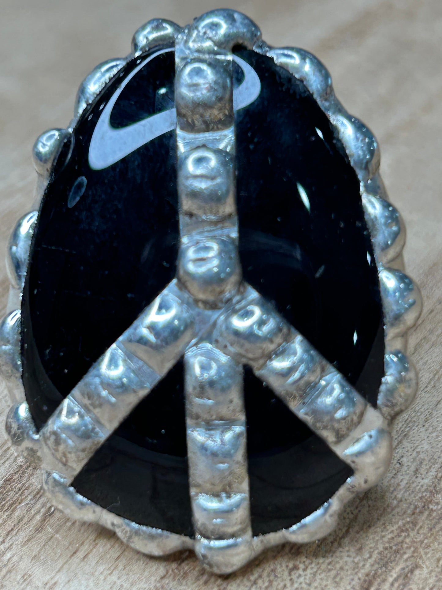 Soldered Onyx Peace Ring