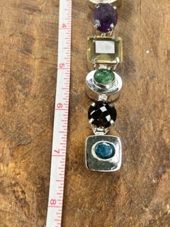 German Silver Semi Precious Stone Tray Bracelet B