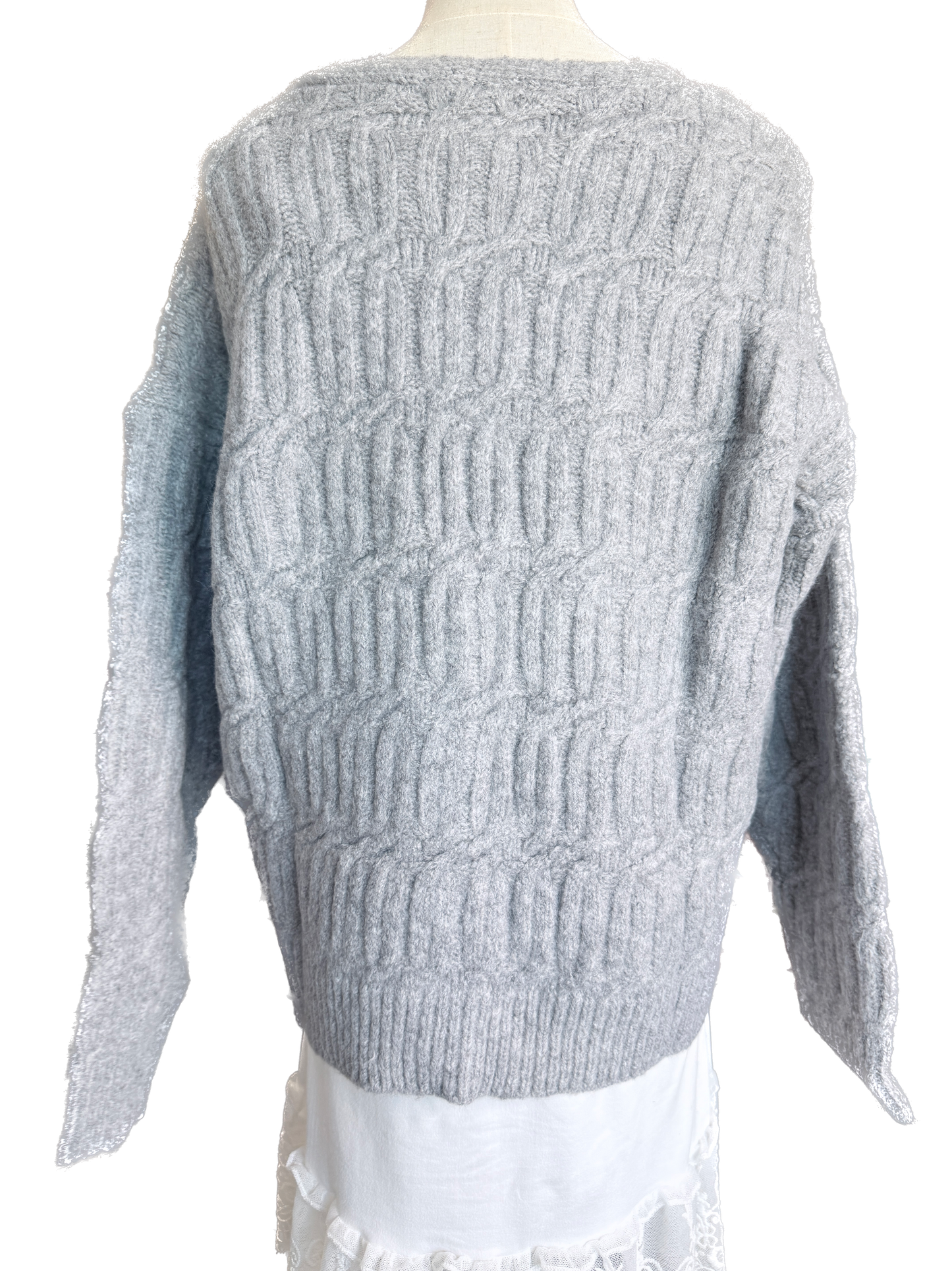 Cable Knit Cardigan (Grey) *Final Sale*