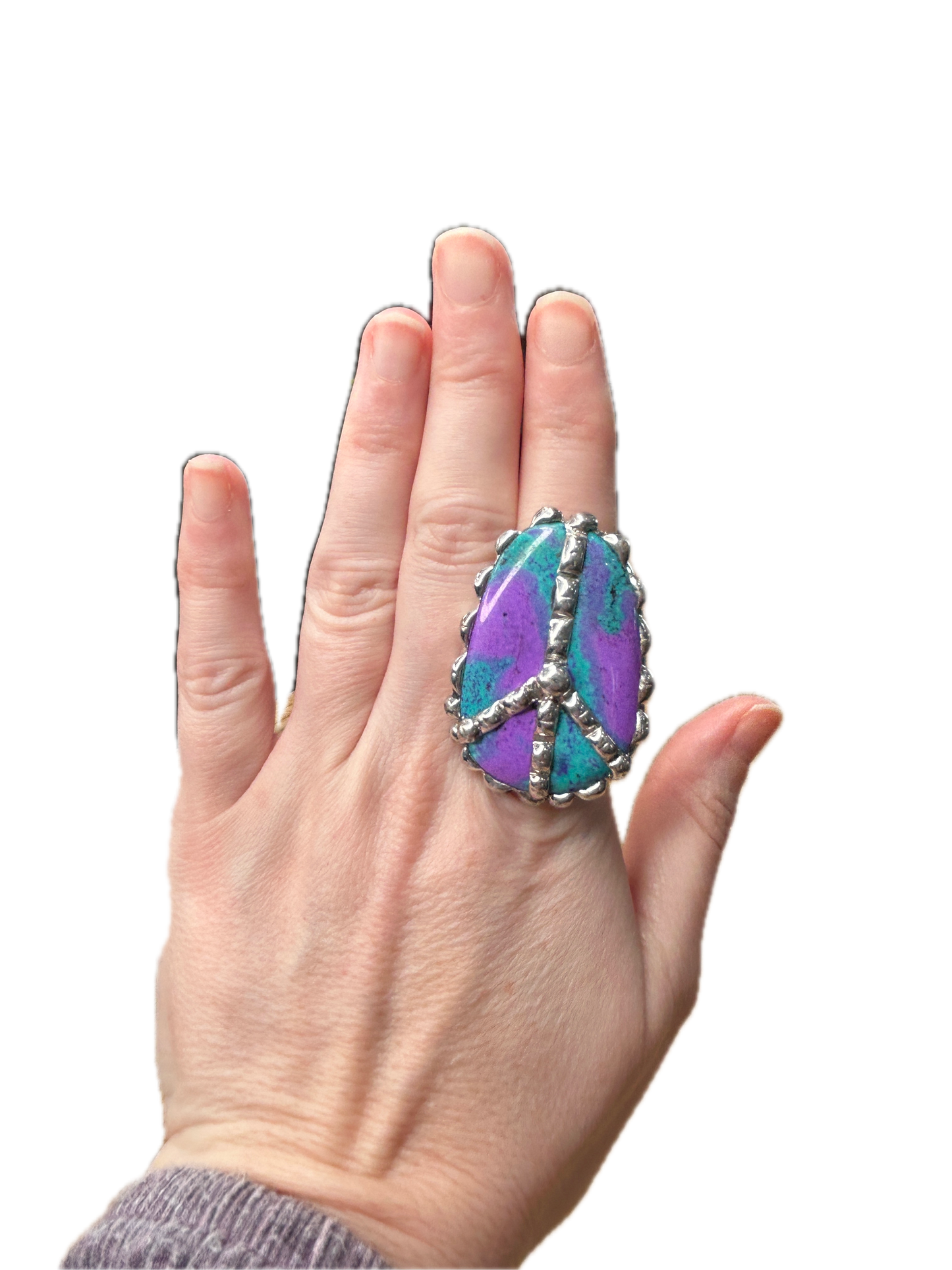 Soldered Mohave Turquoise Peace Ring