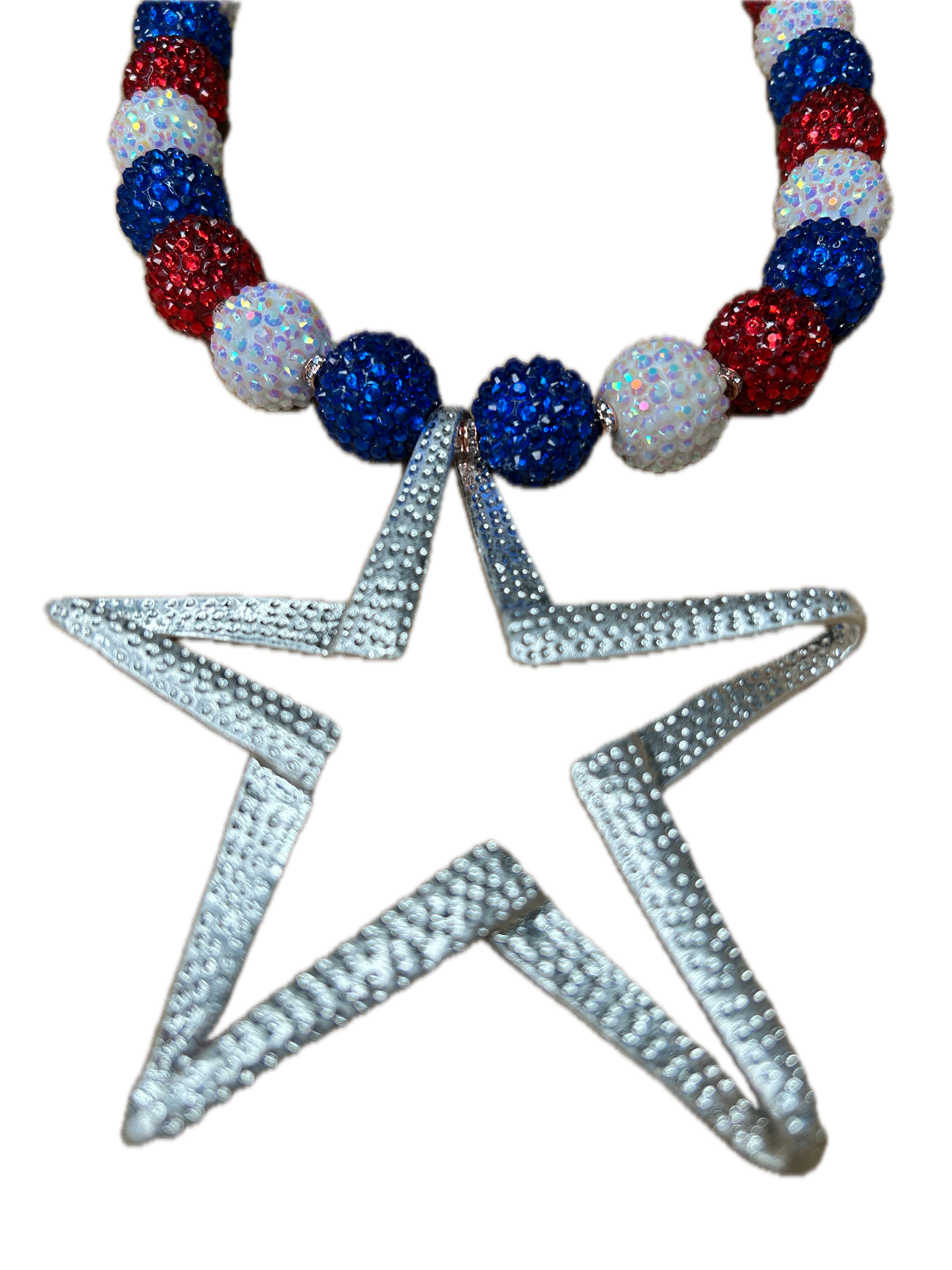 Star of the Show Necklace (Large Bubble Gum Beads) (Eclectic Ruby Red Original)