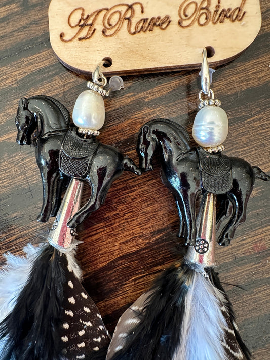 Rare Bird Pony Up Feather Earrings