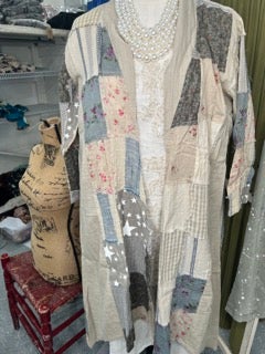 FINAL SALE Paper Lace- Plaid Mix Match Jacket (Natural)