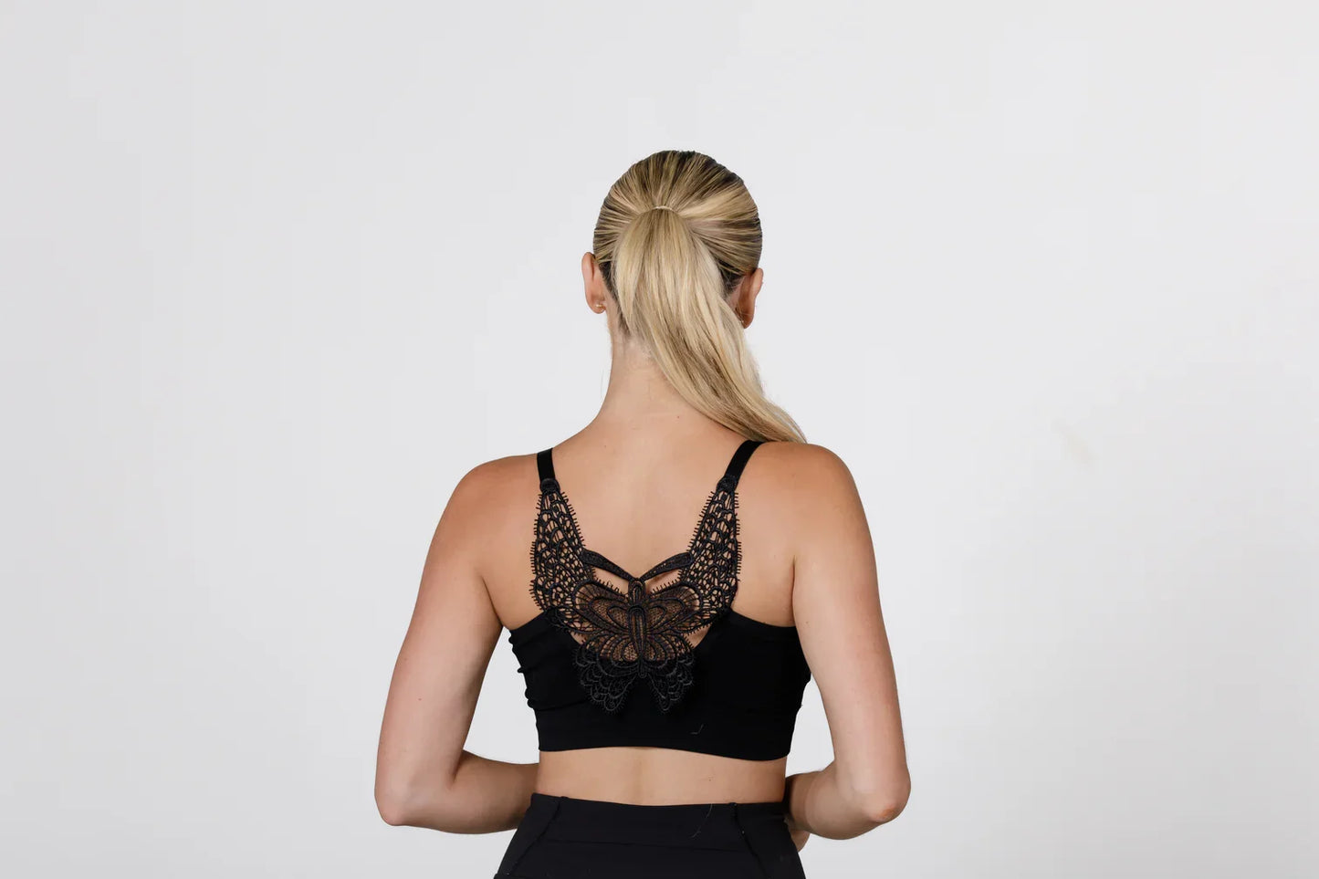 JadyK- Jules Ribbed Crochet Bralette (Black)