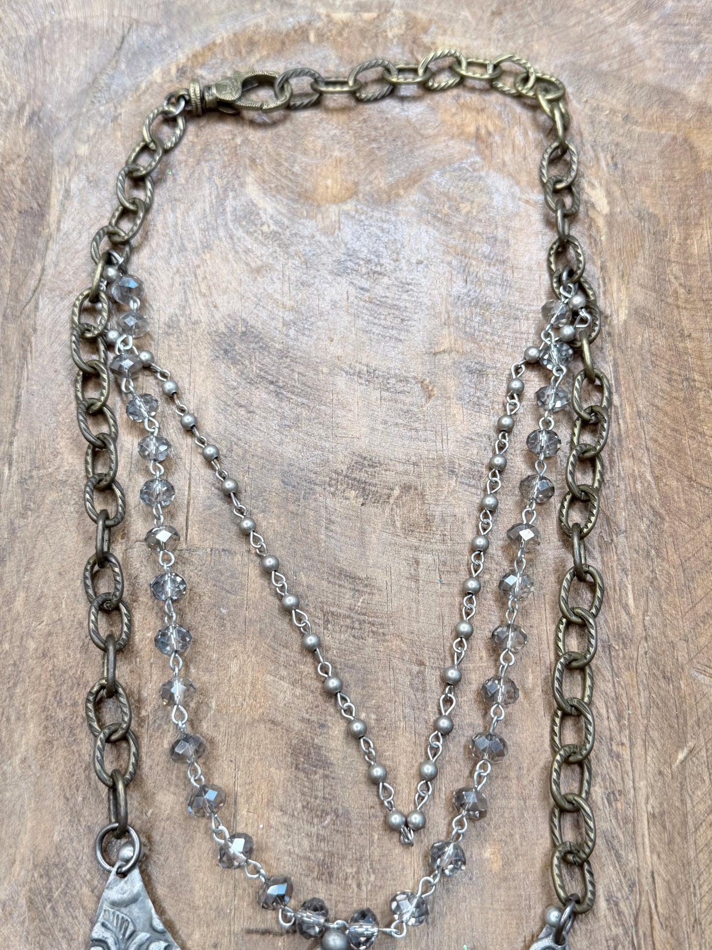 Art by Amy- Engraved Gothic Crystal Cross Necklace