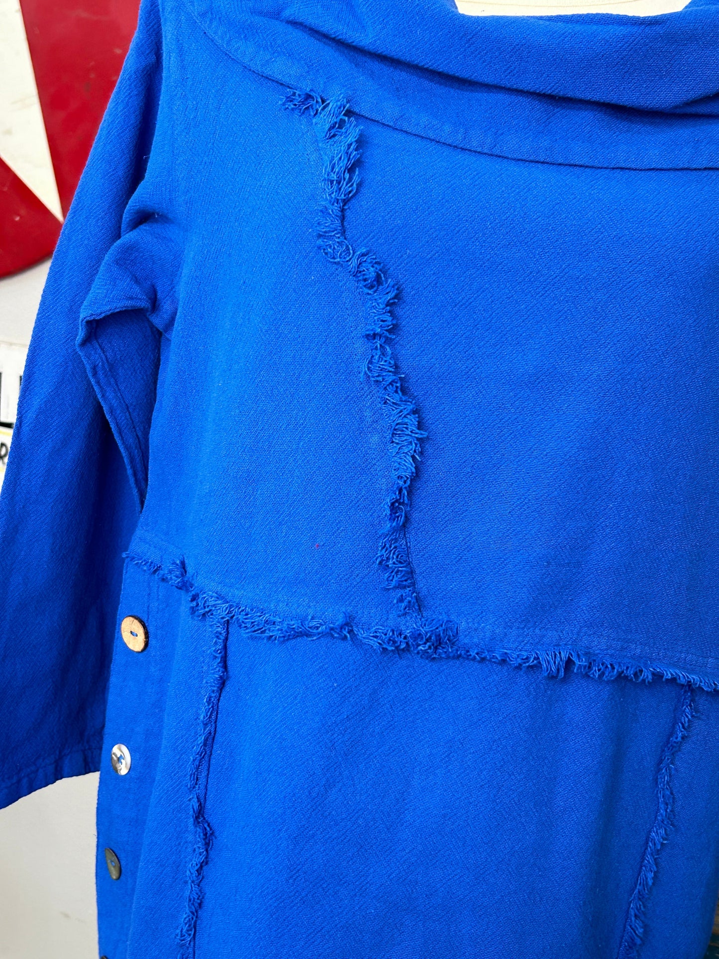 Side Button Top with Fringe Detailing (Royal Blue)