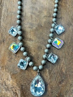 Rhinestone Crystal Charm Necklace