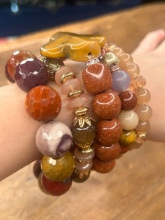 Goldstone Four Leaf Clover Bracelet Set A